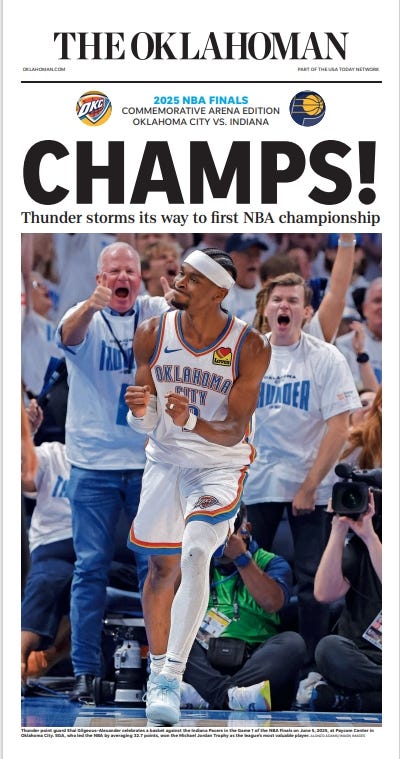 Celebrate Thunder’s NBA title with our page prints, books, keepsakes